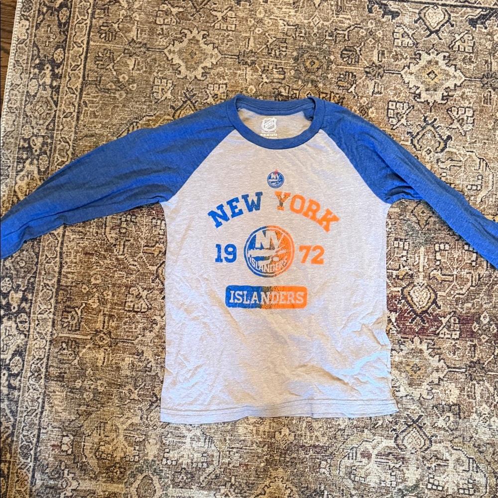 NHL New York Islanders Kids Raglan Tee - Blue/White/Orange